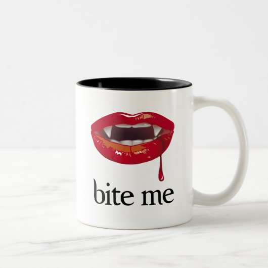 Tasse 2 Couleurs Mordez-moi vampire (Droit)