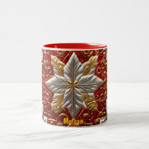 TASSE 2 COULEURS MORGAN ~ PATCHWORK ~ MOTIF DE NOËL ~
