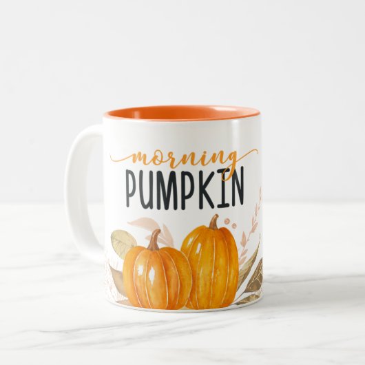 Tasse 2 Couleurs MORNING CITROUILLE Orange Fall Foliing (Devant gauche)