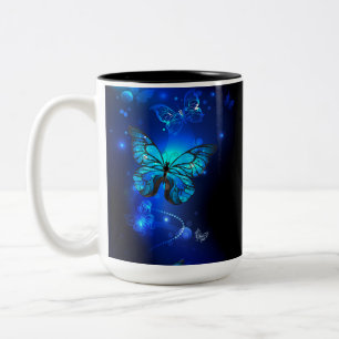 Tasse 2 Couleurs Morpho Butterfly in the Dark Background