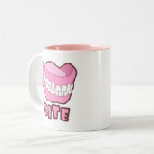 Tasse 2 Couleurs Morsure de dentiers de dents fausses (Devant gauche)