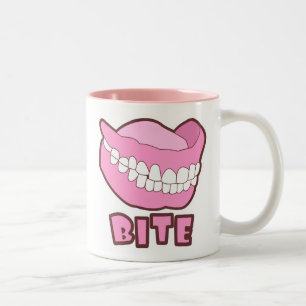 Tasse 2 Couleurs Morsure de dentiers de dents fausses