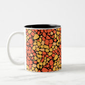 Tasse 2 Couleurs Mosaic abstract pattern tile yellow orange black (Gauche)