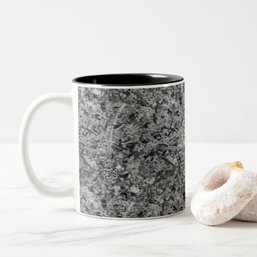 Tasse 2 Couleurs Mosaïque de granit Abstrait en pierre marbre Motif (Avec donut)