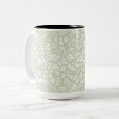 Tasse 2 Couleurs Mosaïque feuille aléatoire vert pâle (Devant gauche)