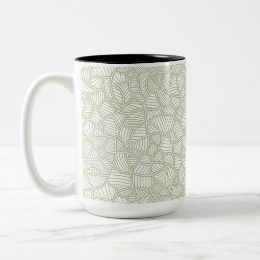 Tasse 2 Couleurs Mosaïque feuille aléatoire vert pâle (Gauche)