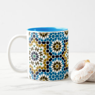 Tasse 2 Couleurs Mosaique marocaine motif géométrique bohème tradit
