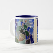 Tasse 2 Couleurs Mosaïques de bleu d'Antoni Gaudi (Devant gauche)