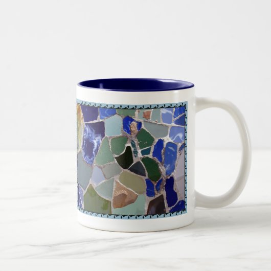 Tasse 2 Couleurs Mosaïques de bleu d'Antoni Gaudi (Droit)