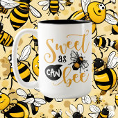Tasse 2 Couleurs mot d'abeille doux ajouter monogramme