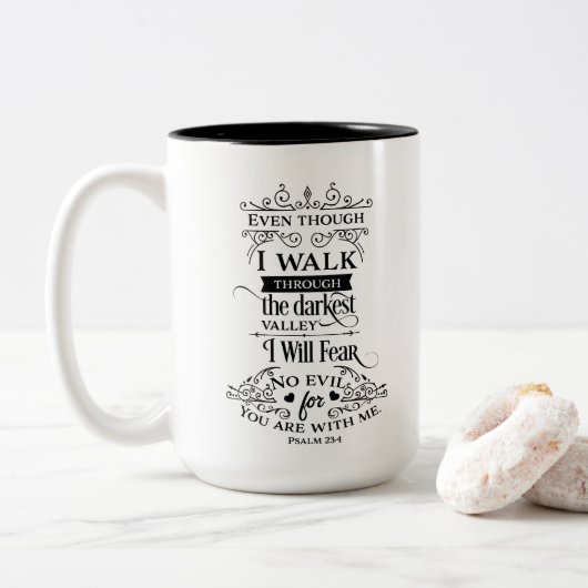 Tasse 2 Couleurs Mot d'inspiration religieuse (Avec donut)