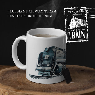 Tasse 2 Couleurs Moteur à vapeur ferroviaire russe à travers la nei
