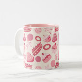 Tasse 2 Couleurs Motif 2 de chocolat et de pâtisseries (Devant gauche)