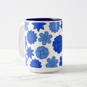 Tasse 2 Couleurs Motif à fleurs bleu ciel (Devant gauche)