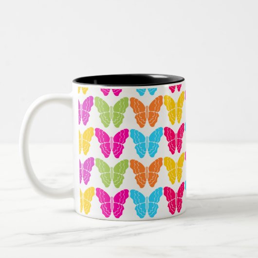 Tasse 2 Couleurs Motif à papillon arc-en-ciel mignon (Gauche)
