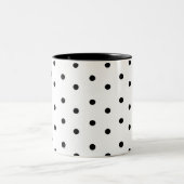 Tasse 2 Couleurs motif à points Polka noirs et blancs (Centre)