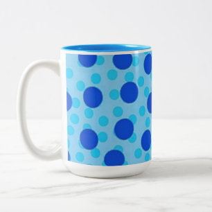 Tasse 2 Couleurs Motif à pois bleus
