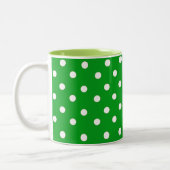 TASSE 2 COULEURS MOTIF À POIS VERTS ET BLANCS (Gauche)