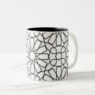 Tasse 2 Couleurs Motif Abstrait Géométrique Noir Blanc