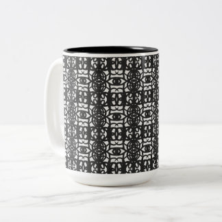 Tasse 2 Couleurs Motif abstrait unique noir et blanc