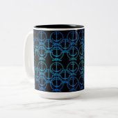 Tasse 2 Couleurs Motif Ancre bleu marine (Devant gauche)