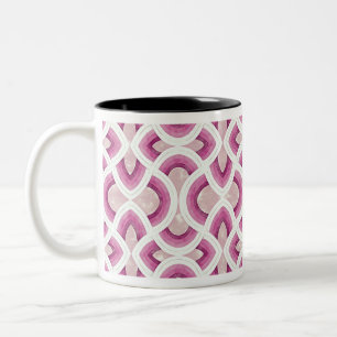 Tasse 2 Couleurs Motif Arc-en-Ciel Groovy Vintage en Mûre