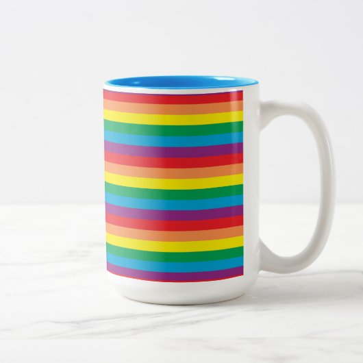 Tasse 2 Couleurs Motif arc-en-ciel simple (Droit)