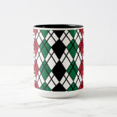 Tasse 2 Couleurs Motif Argyll Noir Vert Rouge (Centre)