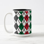 Tasse 2 Couleurs Motif Argyll Noir Vert Rouge (Gauche)