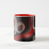 Tasse 2 Couleurs Motif artériel : Noir, Blanc et Rouge Abstrait (Centre)