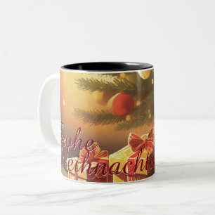 Tasse 2 Couleurs Motif, avec des cadeaux sous le sapin de Noël 3701