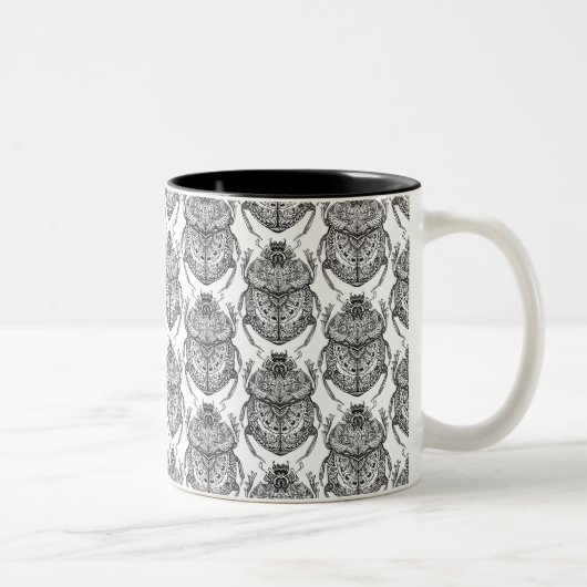 Tasse 2 Couleurs Motif avec le griffonnage de main (Droit)