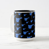 Tasse 2 Couleurs Motif Black & Blue Kitty (Devant gauche)