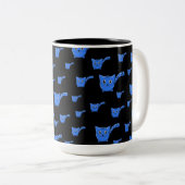 Tasse 2 Couleurs Motif Black & Blue Kitty (Devant droit)