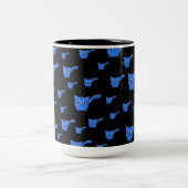 Tasse 2 Couleurs Motif Black & Blue Kitty (Centre)