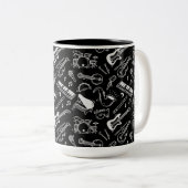 Tasse 2 Couleurs Motif Black & White Instruments (Devant droit)