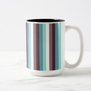 Tasse 2 Couleurs Motif blanc chic et moderne de rayures de brun