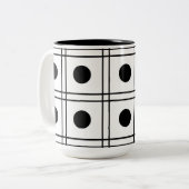 Tasse 2 Couleurs Motif blanc et noir du point Polka Cercle (Devant gauche)