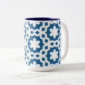 Tasse 2 Couleurs Motif bleu et blanc (Devant droit)