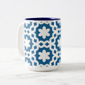 Tasse 2 Couleurs Motif bleu et blanc (Devant gauche)