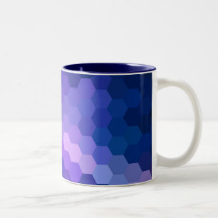 Tasse 2 Couleurs Motif Blue Hexagon Chevron