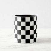 Tasse 2 Couleurs Motif chèque noir et blanc (Centre)