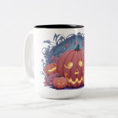 Tasse 2 Couleurs motif citrouille halloween (Devant gauche)