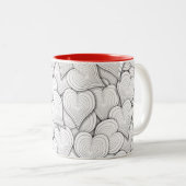 Tasse 2 Couleurs Motif Coeurs d'oignon (Devant droit)