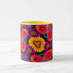 Tasse 2 Couleurs Motif coloré Daisy Bouquet