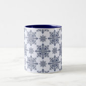 Tasse 2 Couleurs Motif Damas de flocon bleu (Centre)