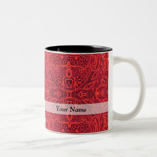 Tasse 2 Couleurs Motif damassé rouge