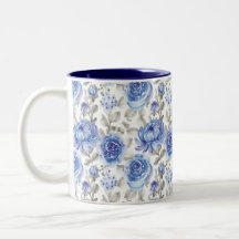 Motif d'aquarelle Art Floral Bleu