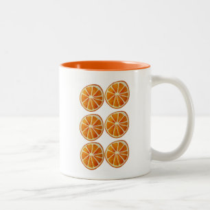 Tasse 2 Couleurs Motif d'art aquarelle tranche d'orange juteuse pop