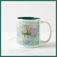 Motif d'aspect vert bleu rose Abstrait